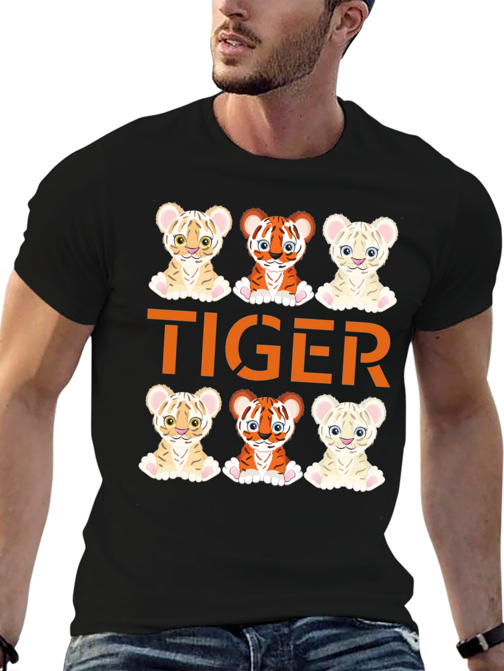 Cute Tiger Cub Graphic Tee - Fun Animal Design