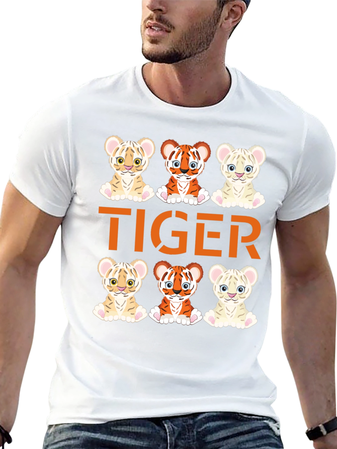 Cute Tiger Cub Graphic Tee - Fun Animal Design