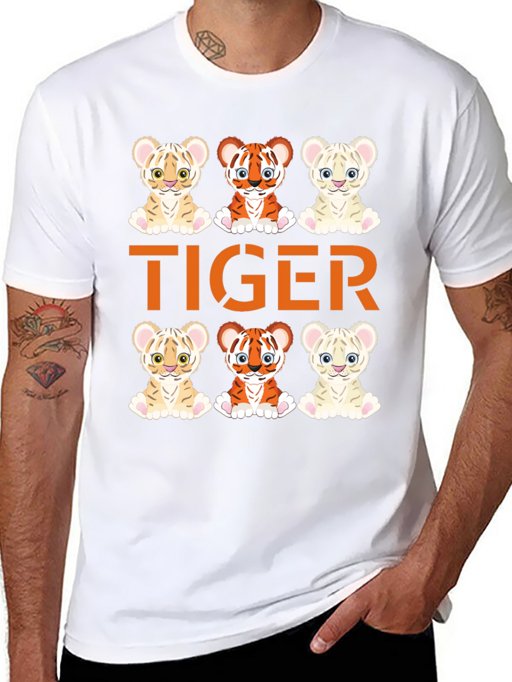 Cute Tiger Cub Graphic Tee - Fun Animal Design
