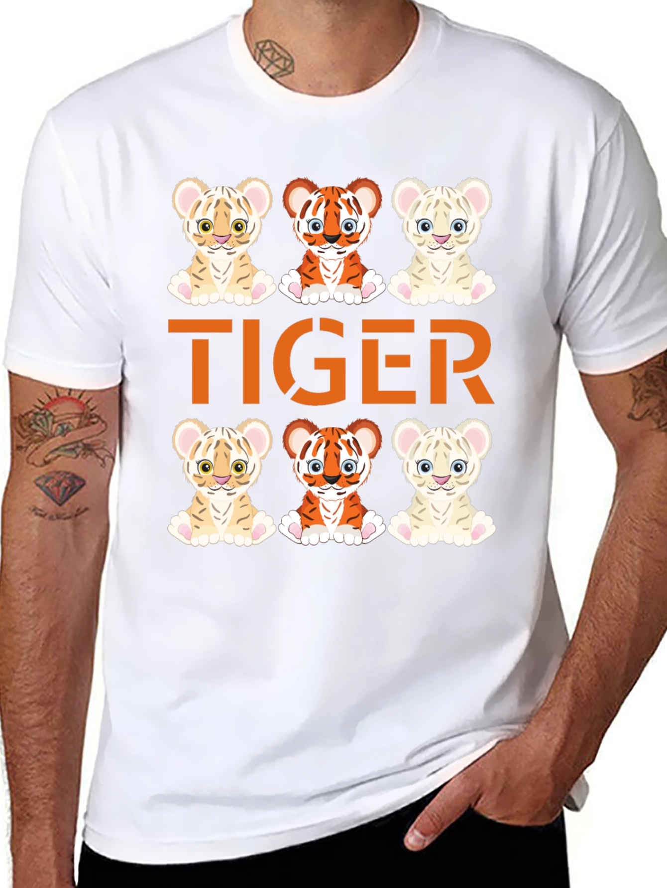 Cute Tiger Cub Graphic Tee - Fun Animal Design