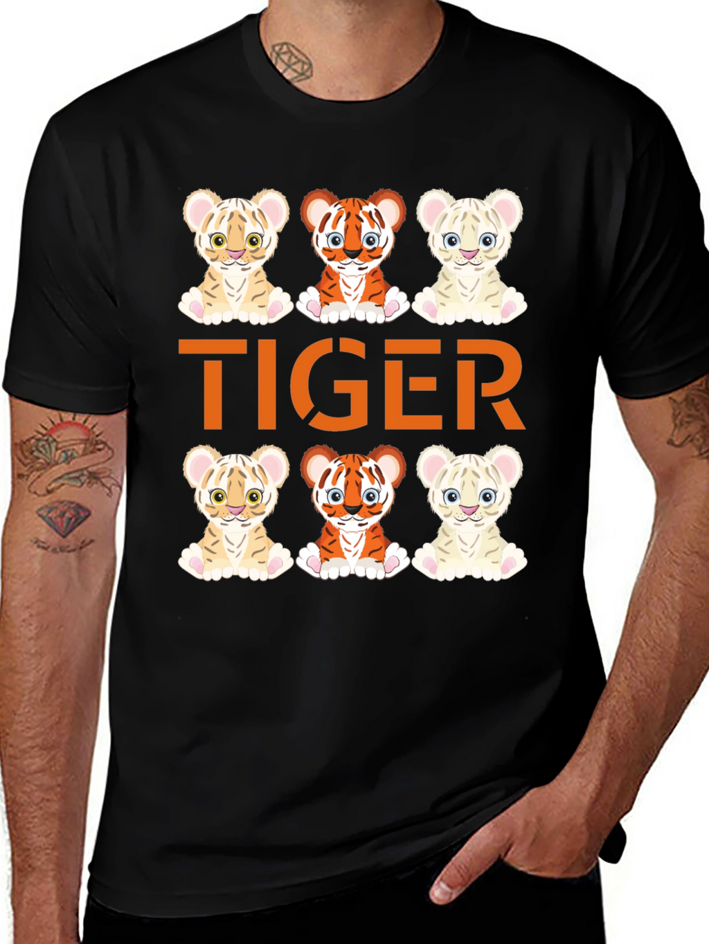 Cute Tiger Cub Graphic Tee - Fun Animal Design