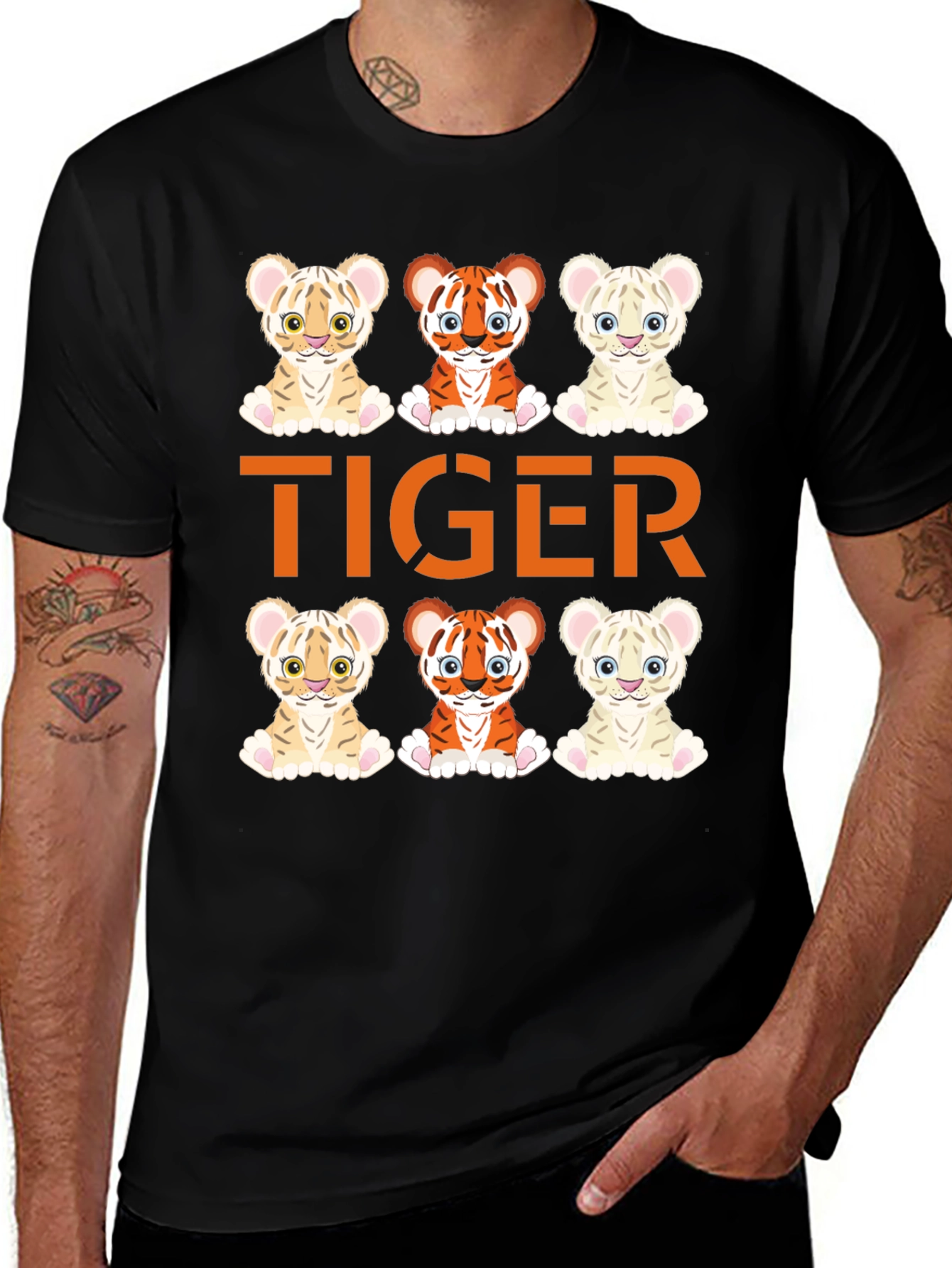 Cute Tiger Cub Graphic Tee - Fun Animal Design