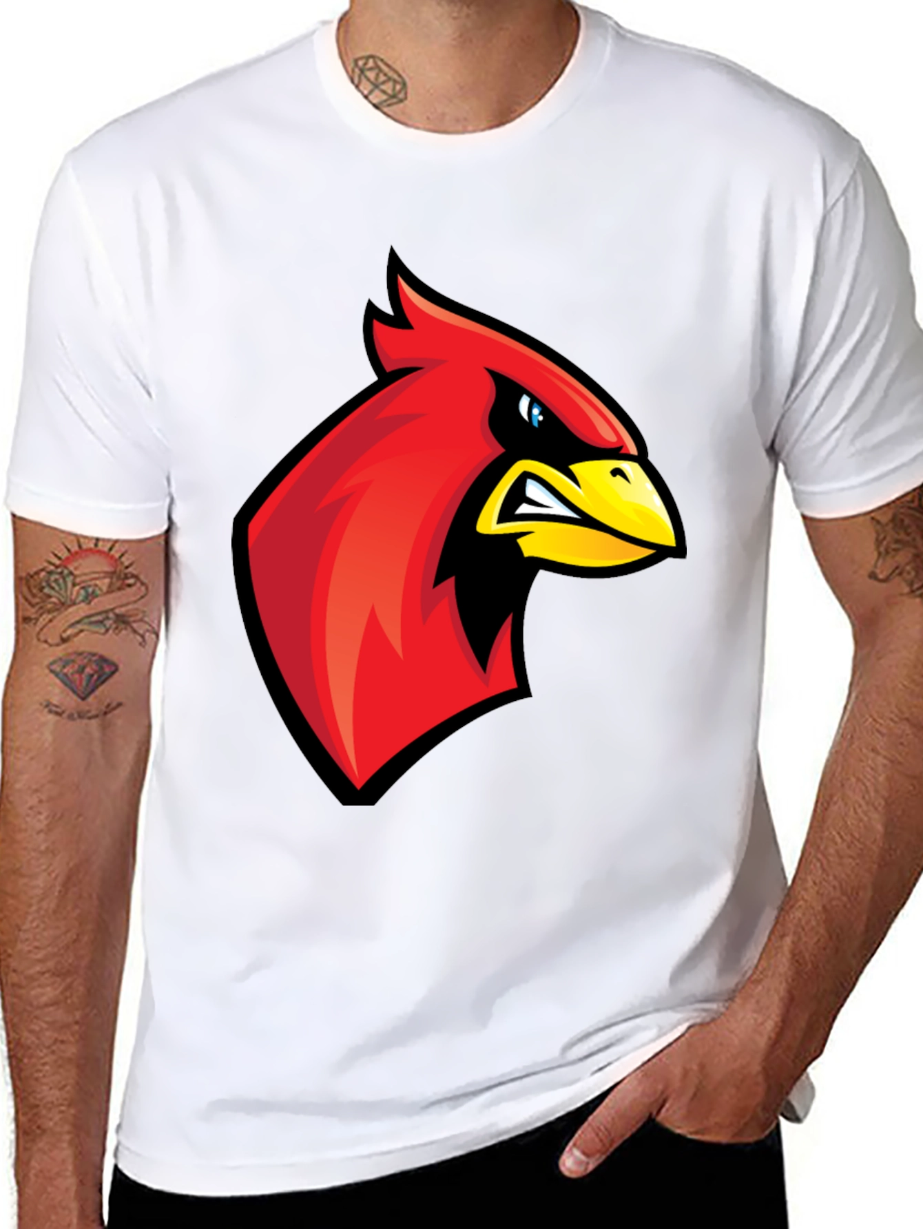 Cardinal Bird Graphic Tee - Mens Black T-Shirt