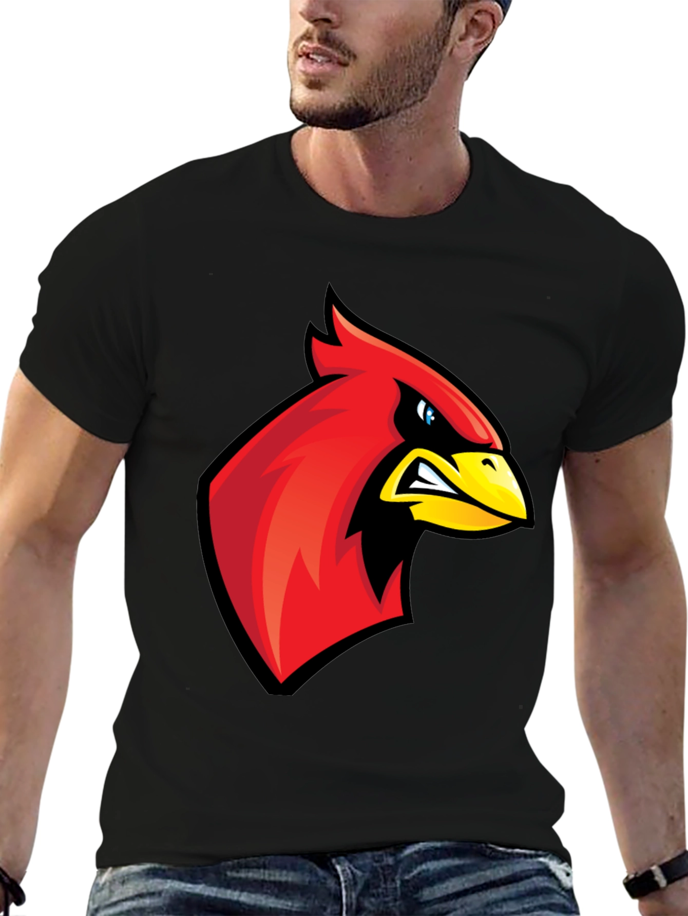 Cardinal Bird Graphic Tee - Mens Black T-Shirt