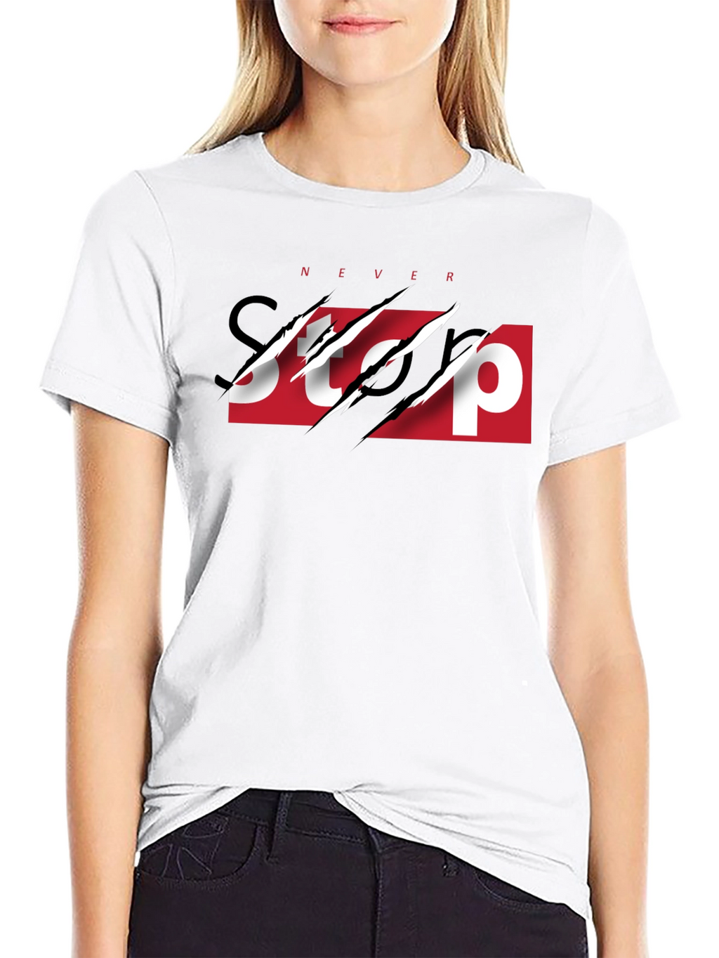 Never Stop Graphic Print Tee