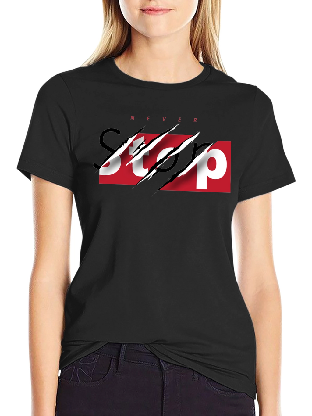 Never Stop Graphic Print Tee