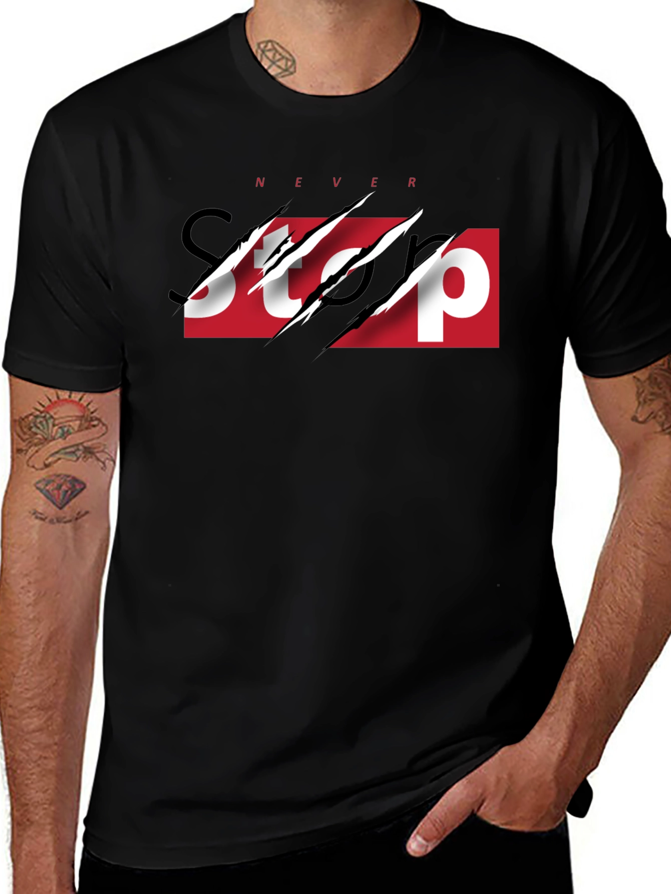 Never Stop Graphic Print Tee