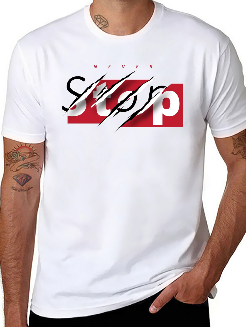 Never Stop Graphic Print Tee