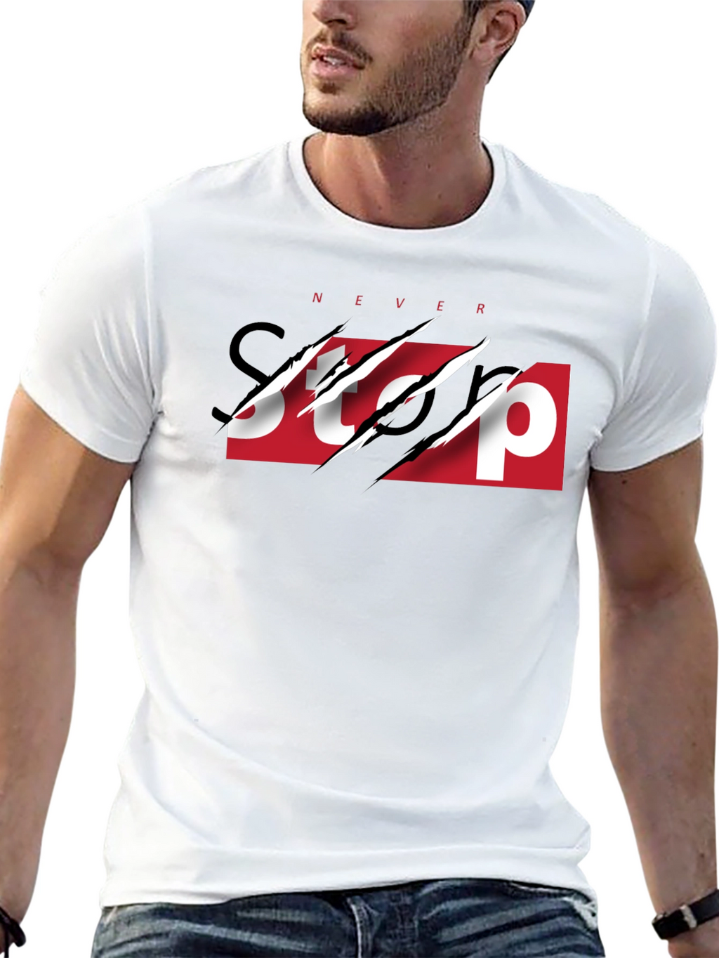 Never Stop Graphic Print Tee