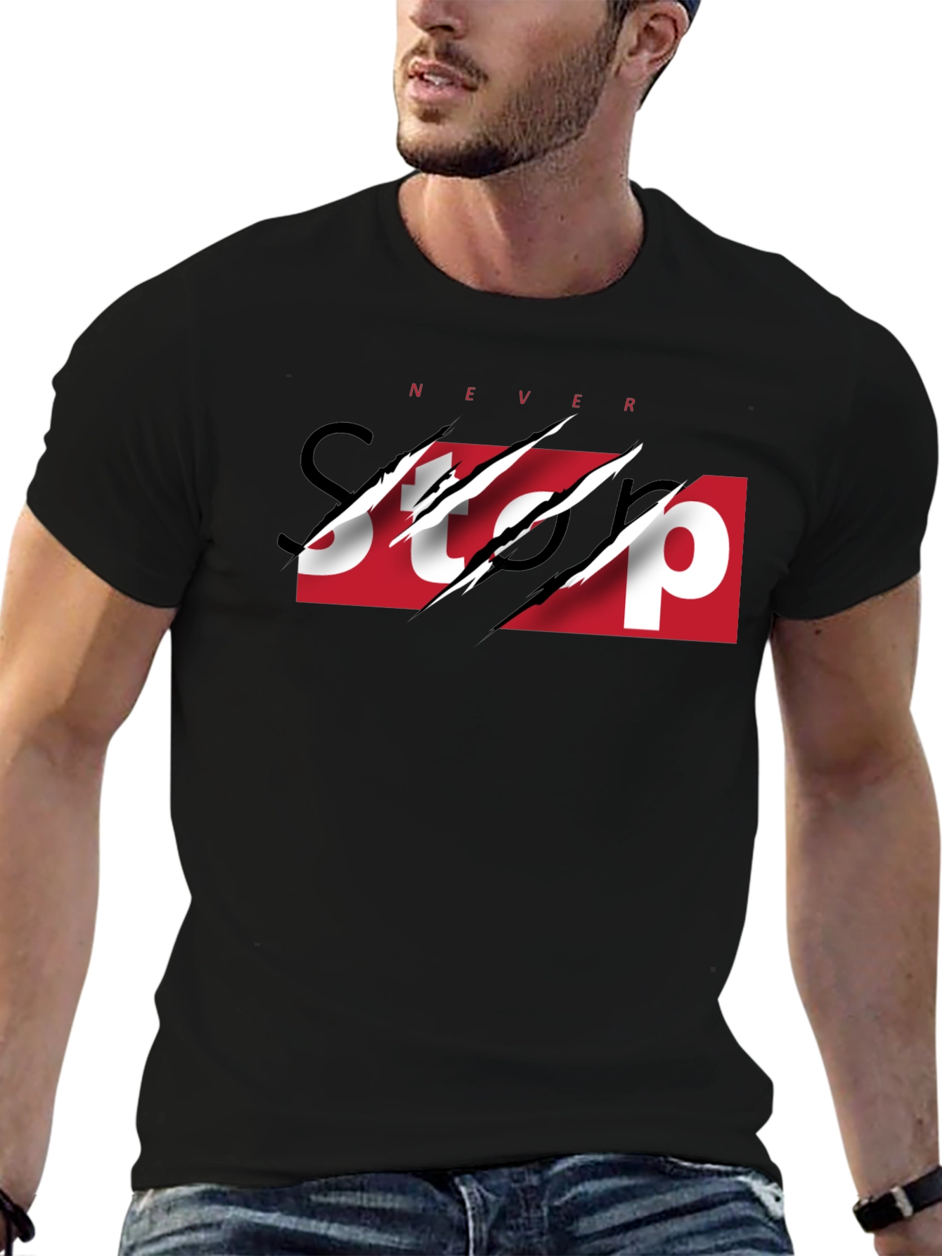 Never Stop Graphic Print Tee