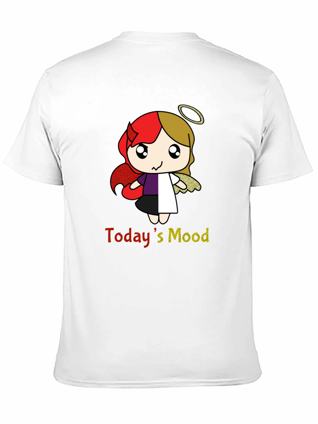 Todays Mood Angel Devil Cartoon T-Shirt
