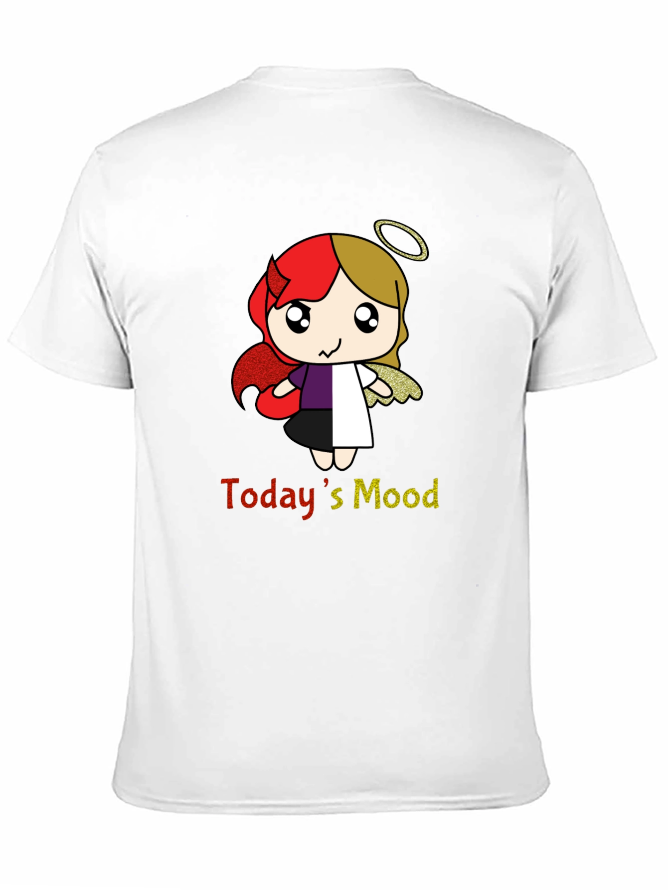 Todays Mood Angel Devil Cartoon T-Shirt