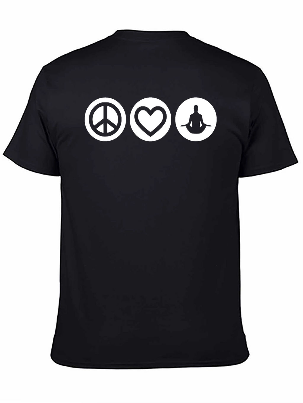 Peace Love Yoga Black T-Shirt