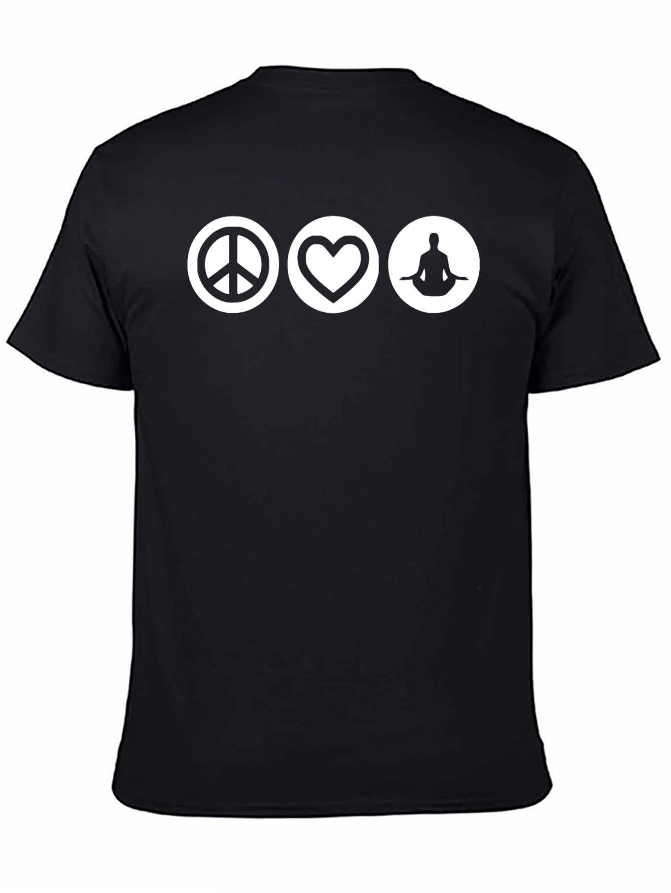 Peace Love Yoga Black T-Shirt
