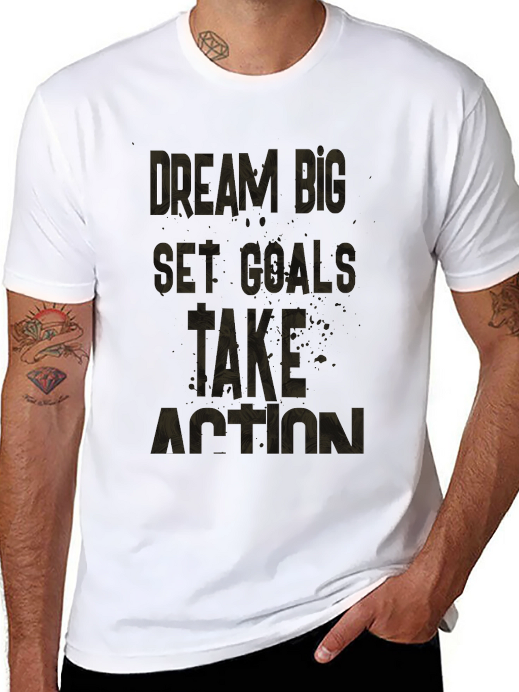 Motivational Black T-Shirt: Dream Big Set Goals