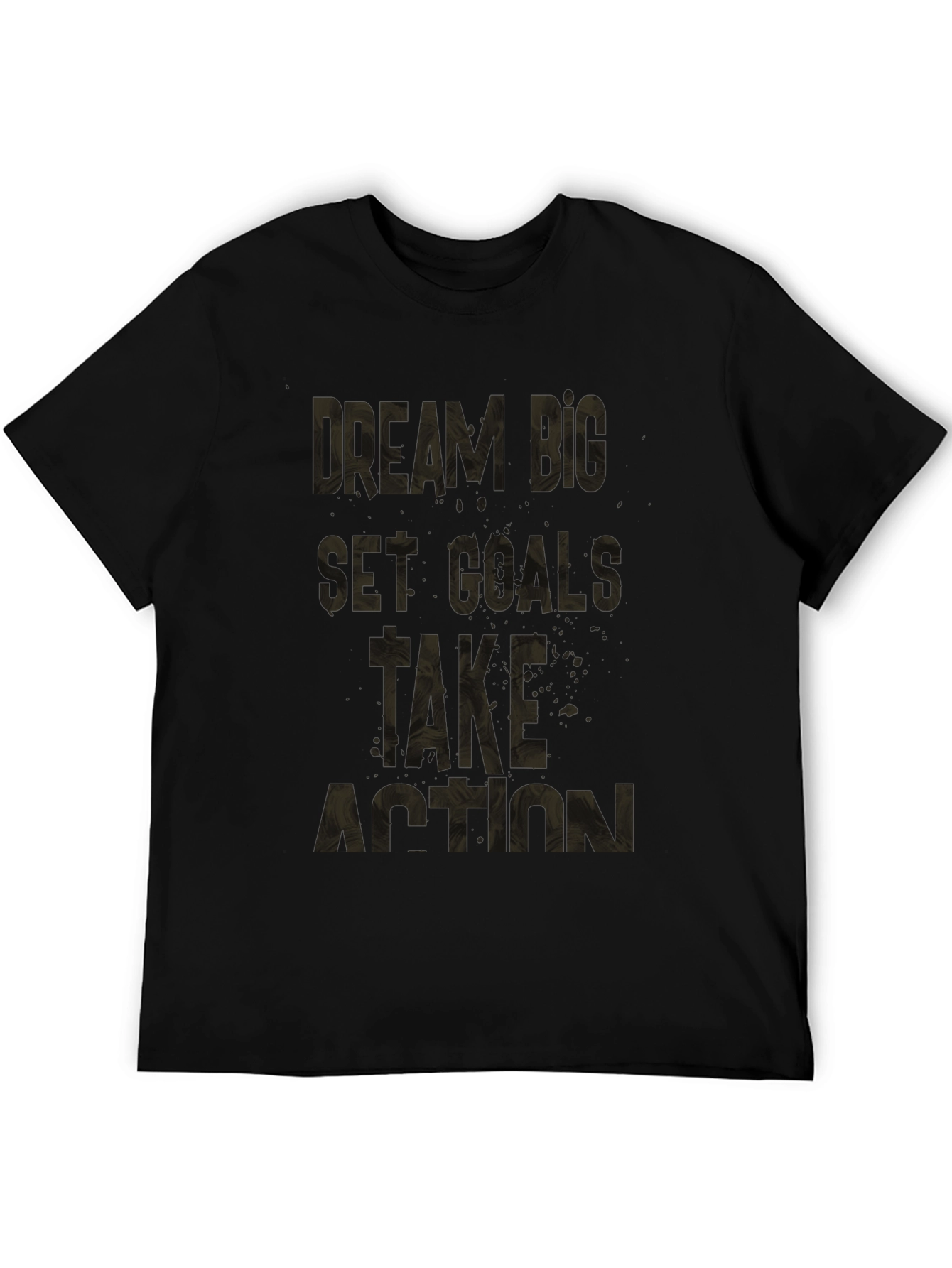Motivational Black T-Shirt: Dream Big Set Goals