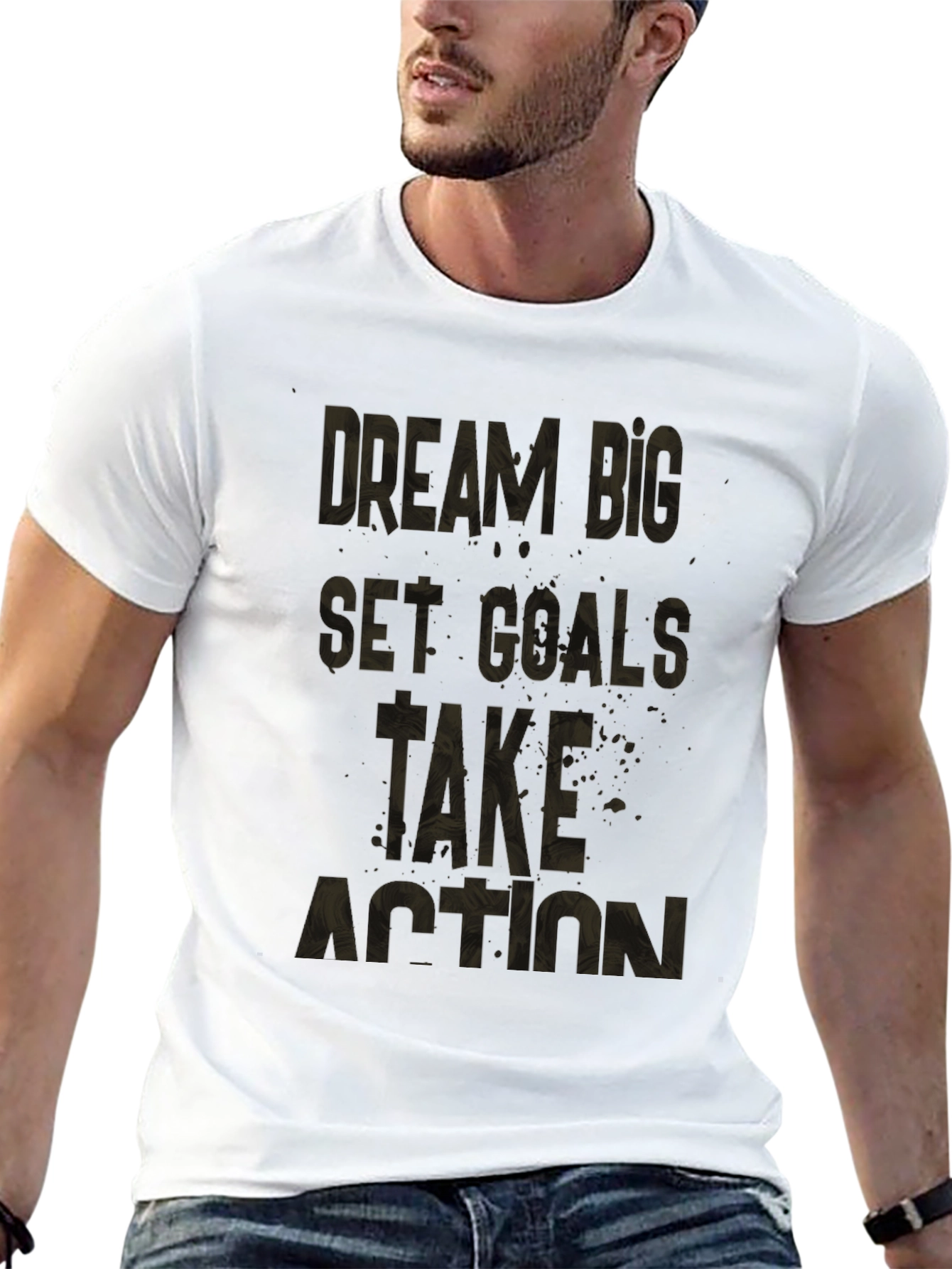 Motivational Black T-Shirt: Dream Big Set Goals
