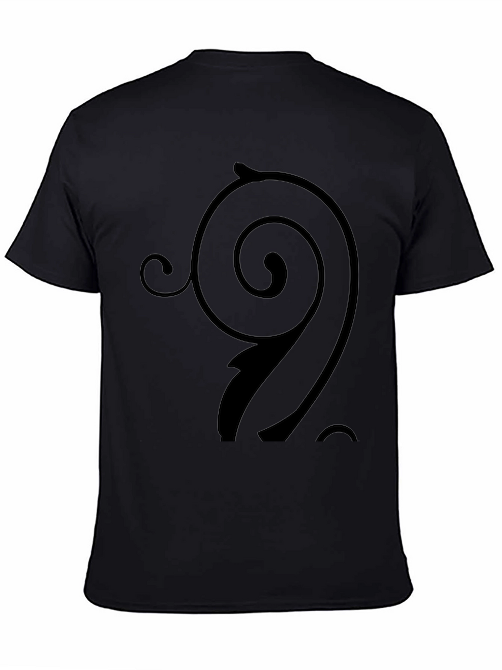 Stylish Black T-Shirt with Swirl Design