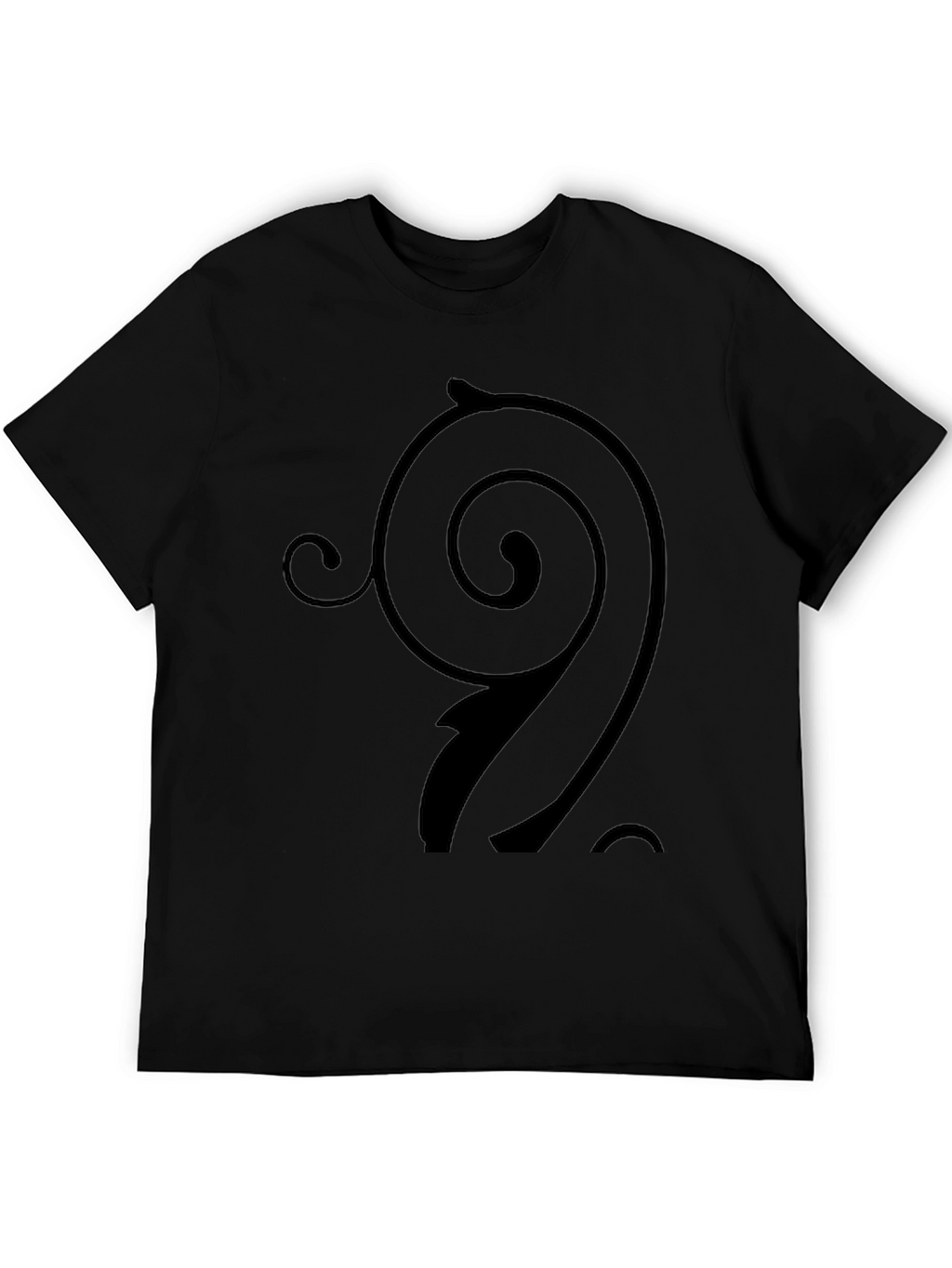 Stylish Black T-Shirt with Swirl Design