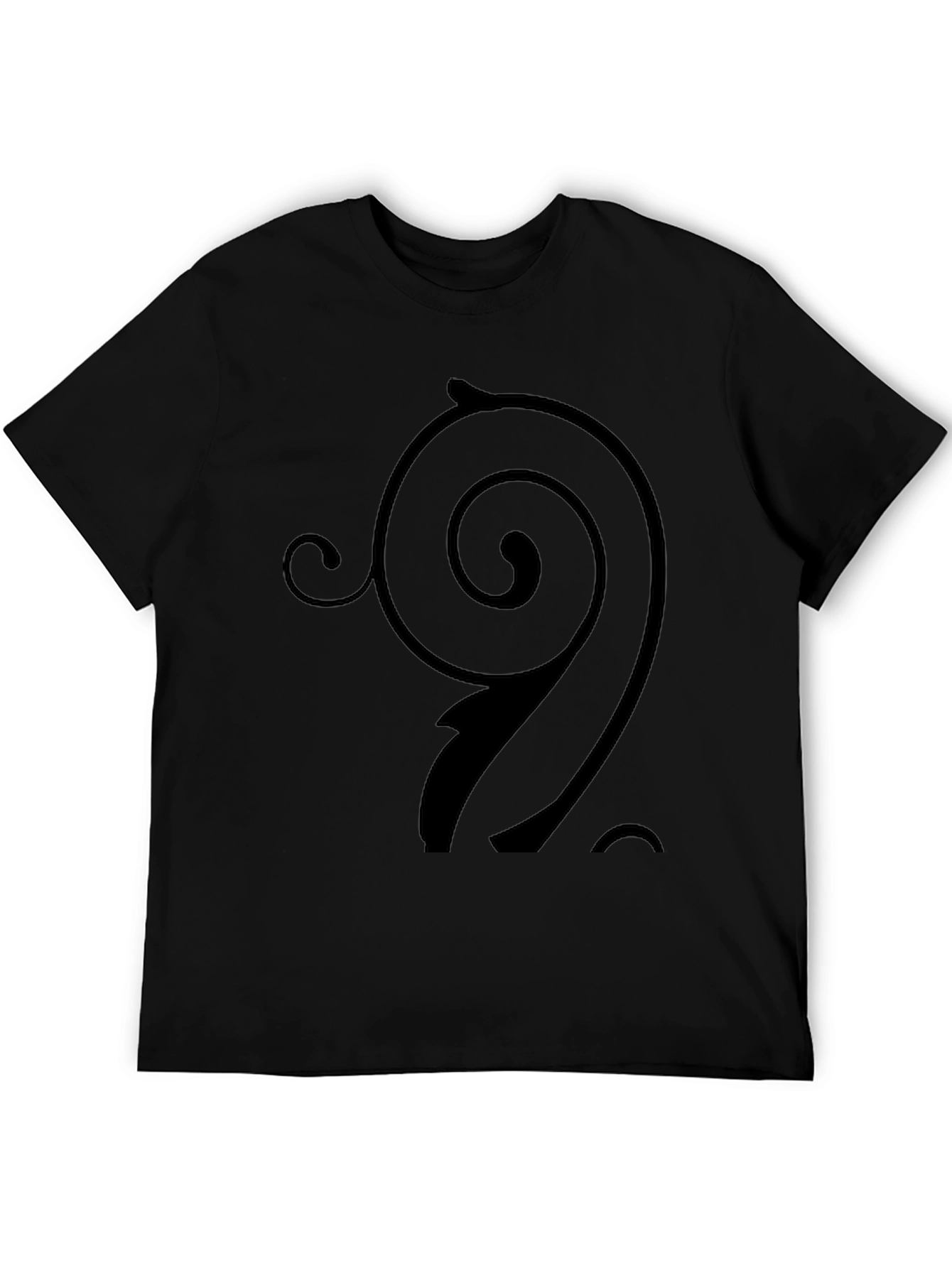 Stylish Black T-Shirt with Swirl Design