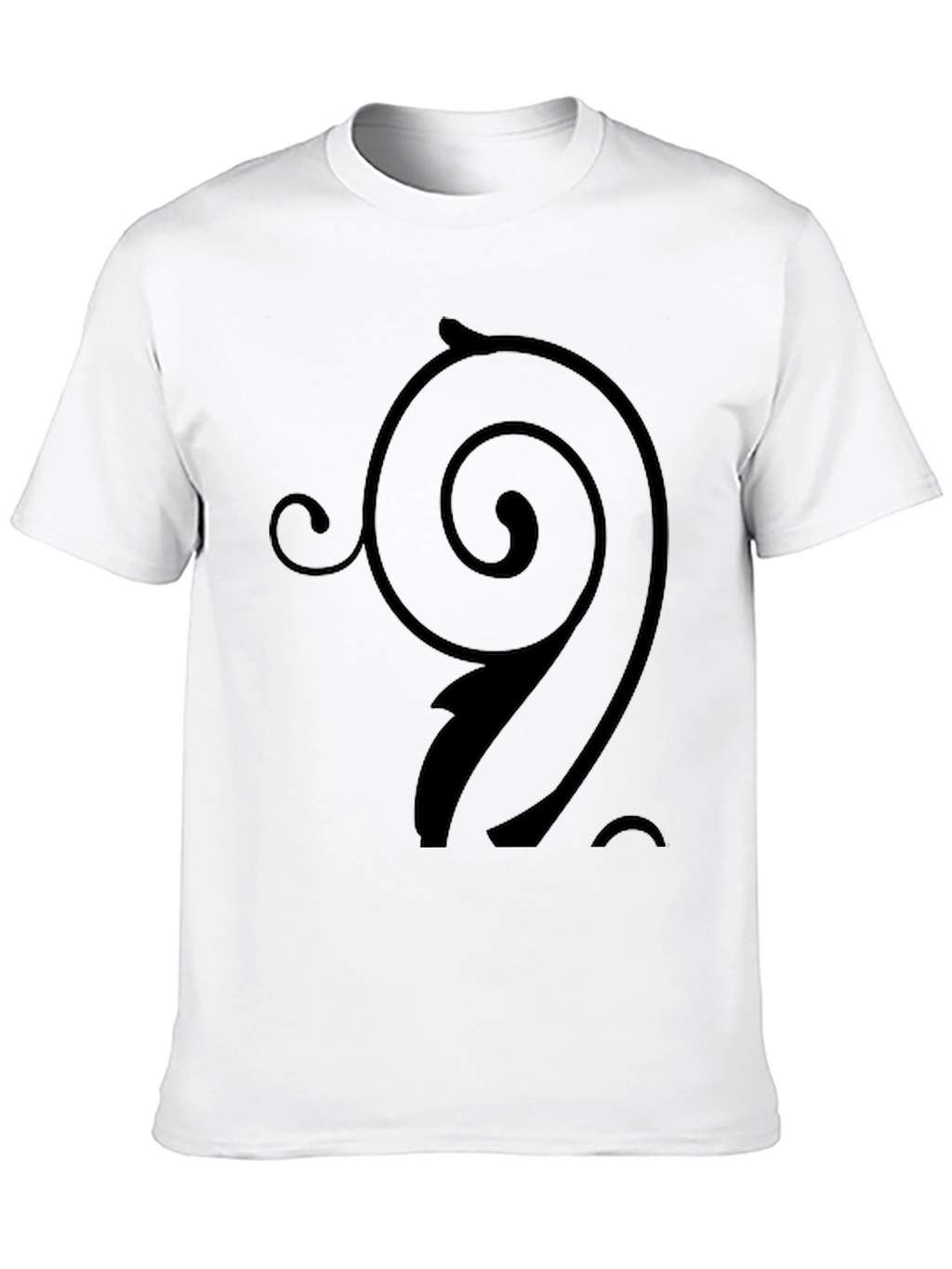 Stylish Black T-Shirt with Swirl Design
