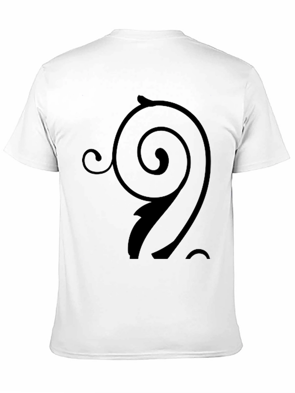 Stylish Black T-Shirt with Swirl Design