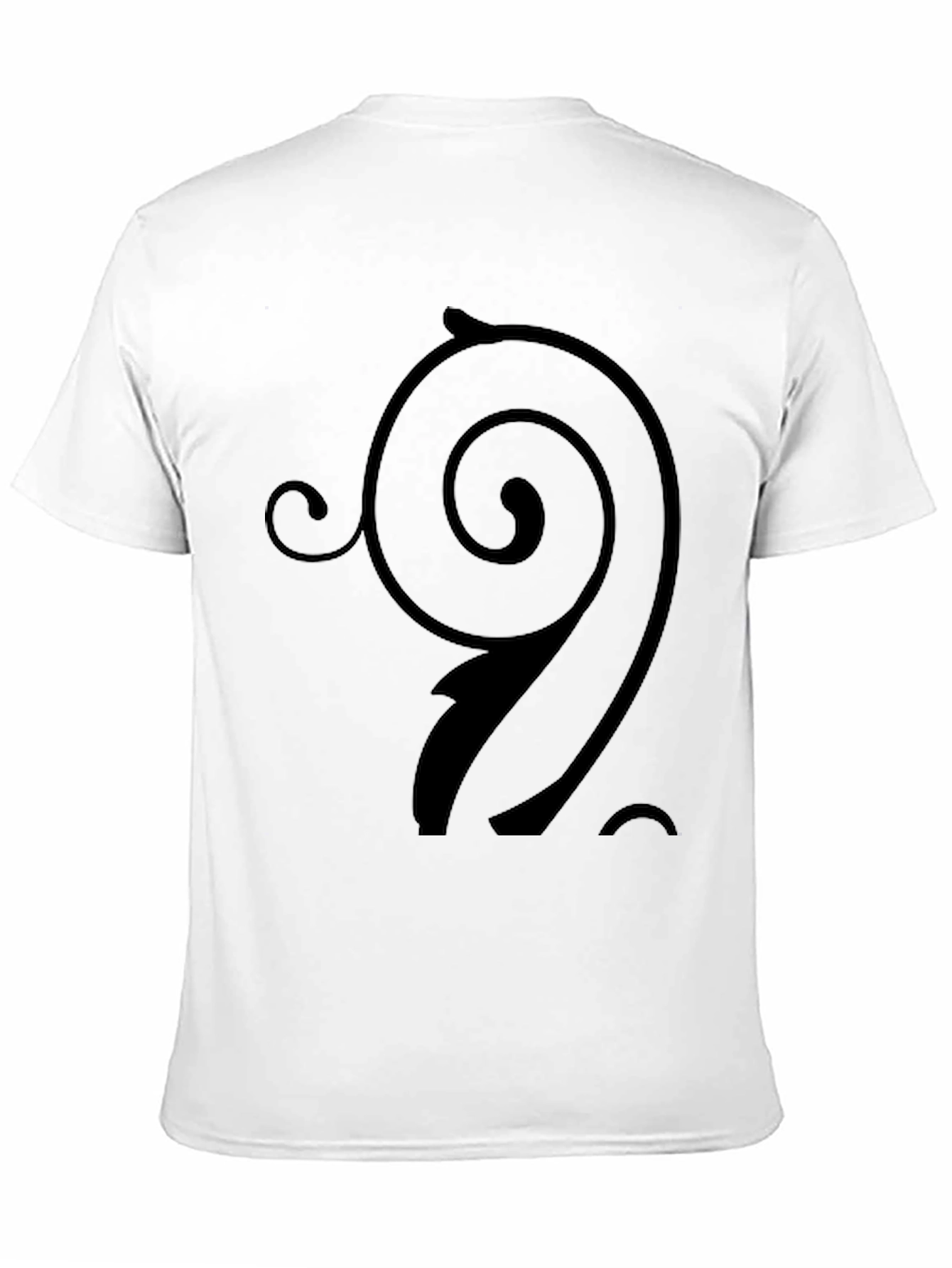 Stylish Black T-Shirt with Swirl Design