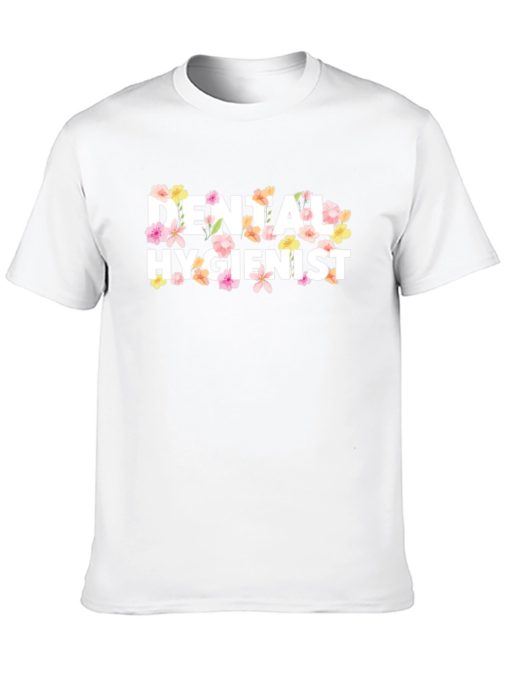 Floral Dental Hygienist Black T-Shirt