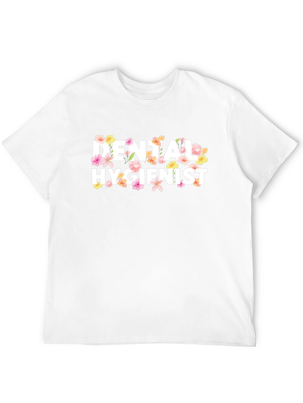 Floral Dental Hygienist Black T-Shirt