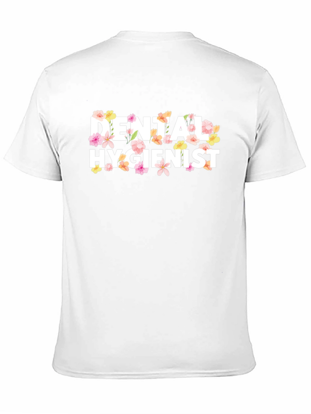 Floral Dental Hygienist Black T-Shirt
