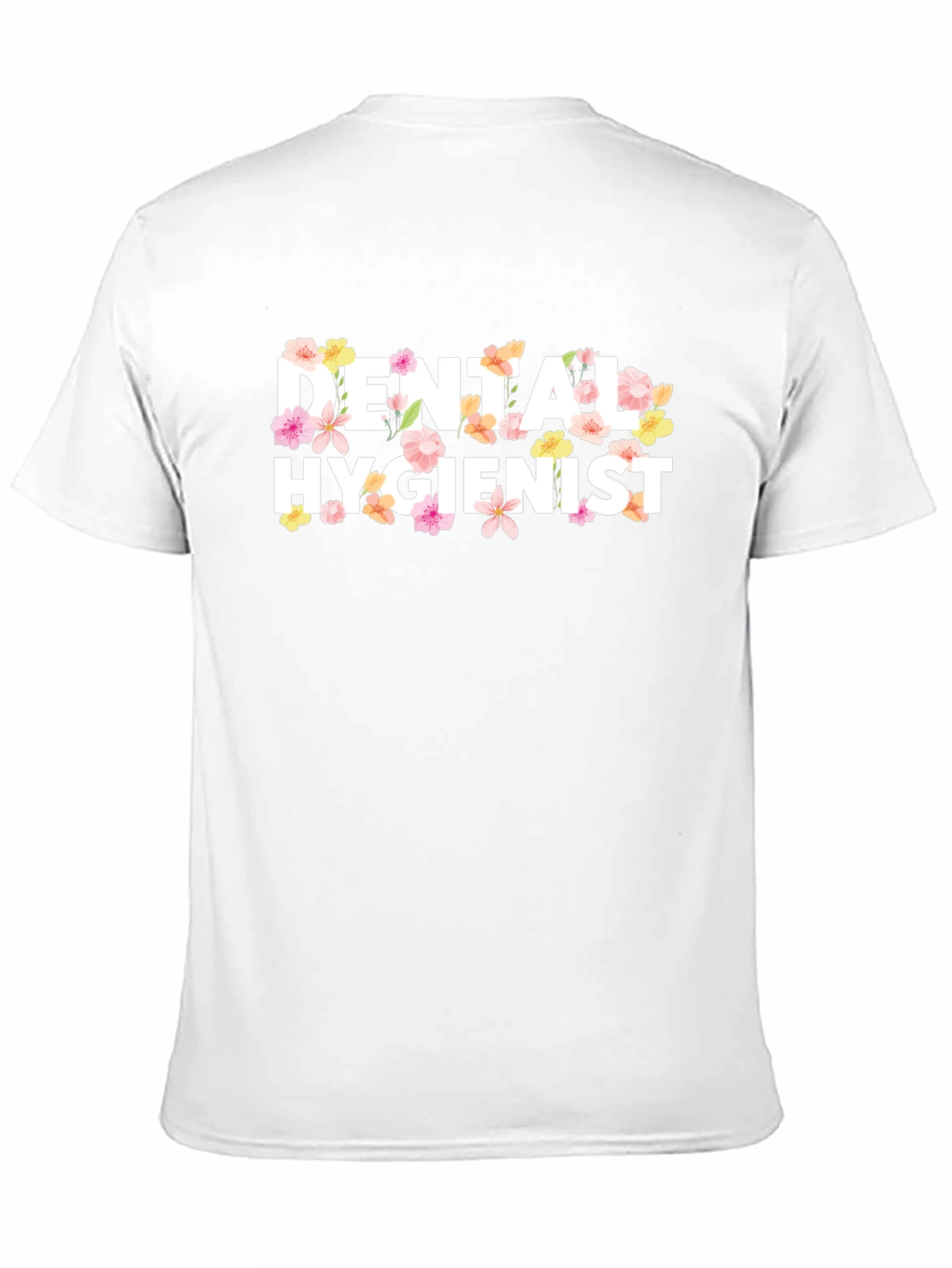 Floral Dental Hygienist Black T-Shirt