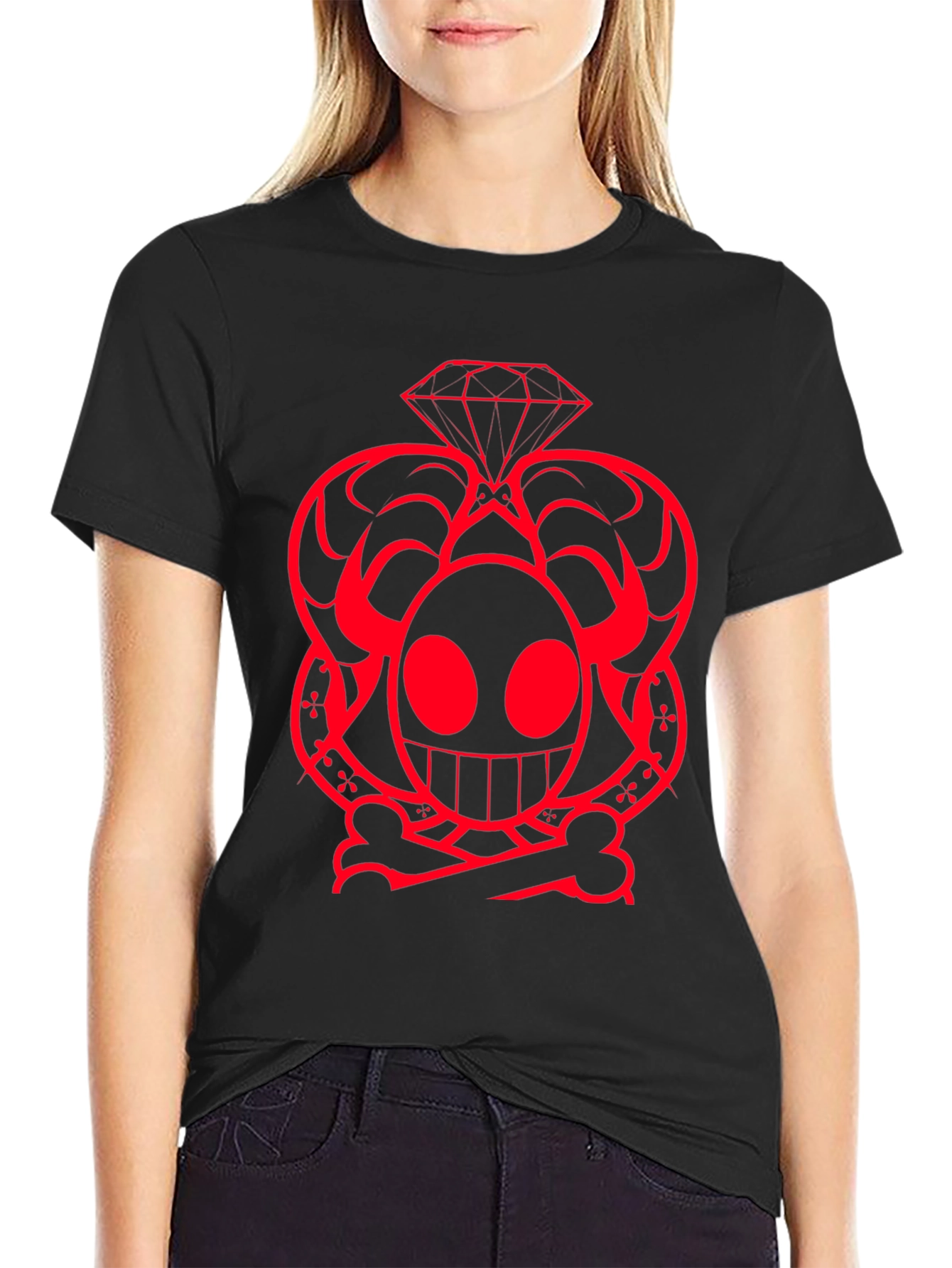Skull Diamond Graphic Tee - Bold Design