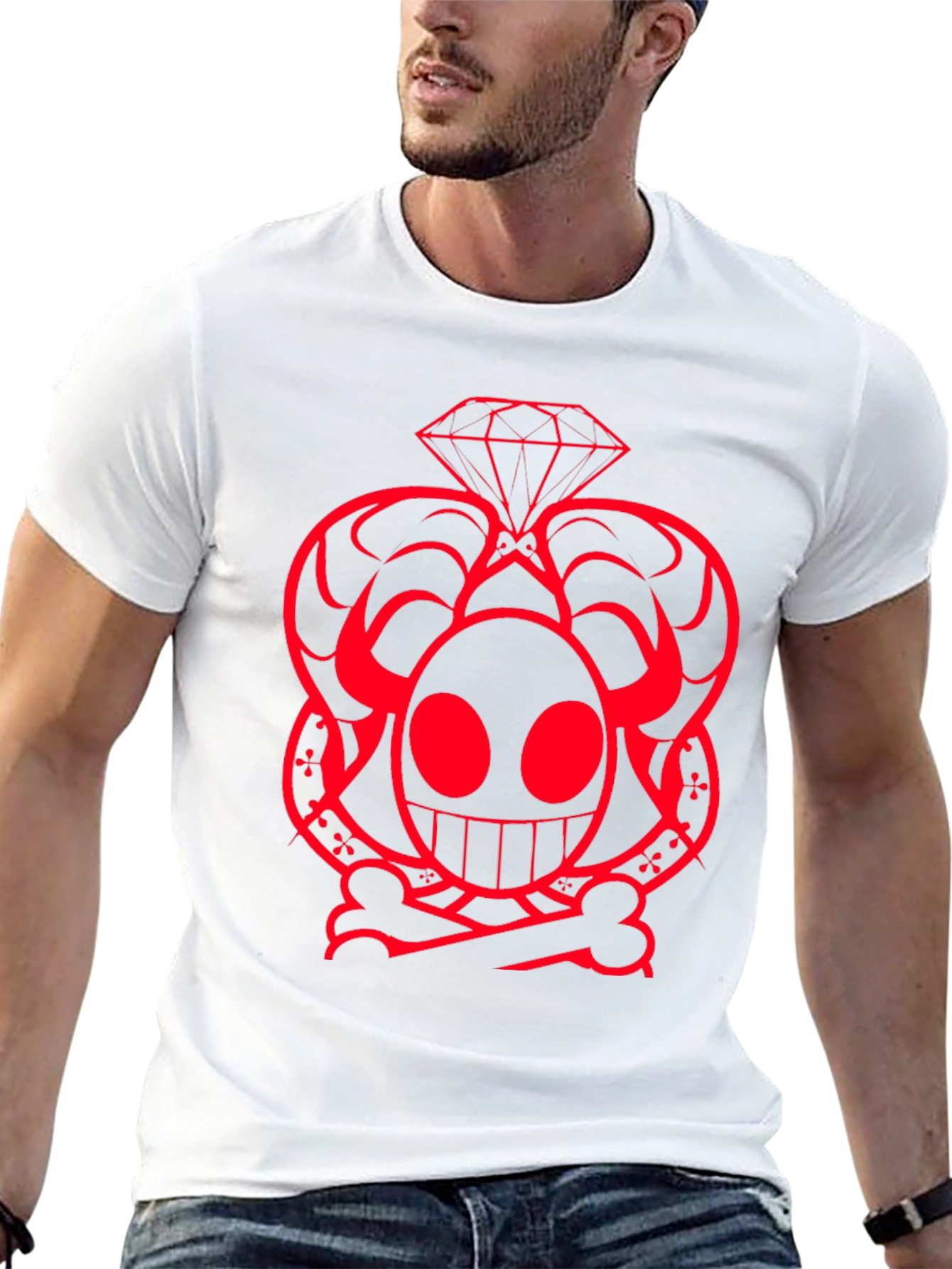 Skull Diamond Graphic Tee - Bold Design