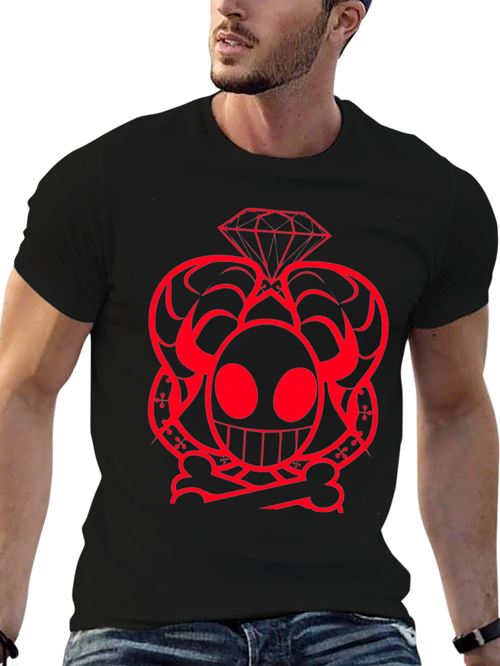 Skull Diamond Graphic Tee - Bold Design