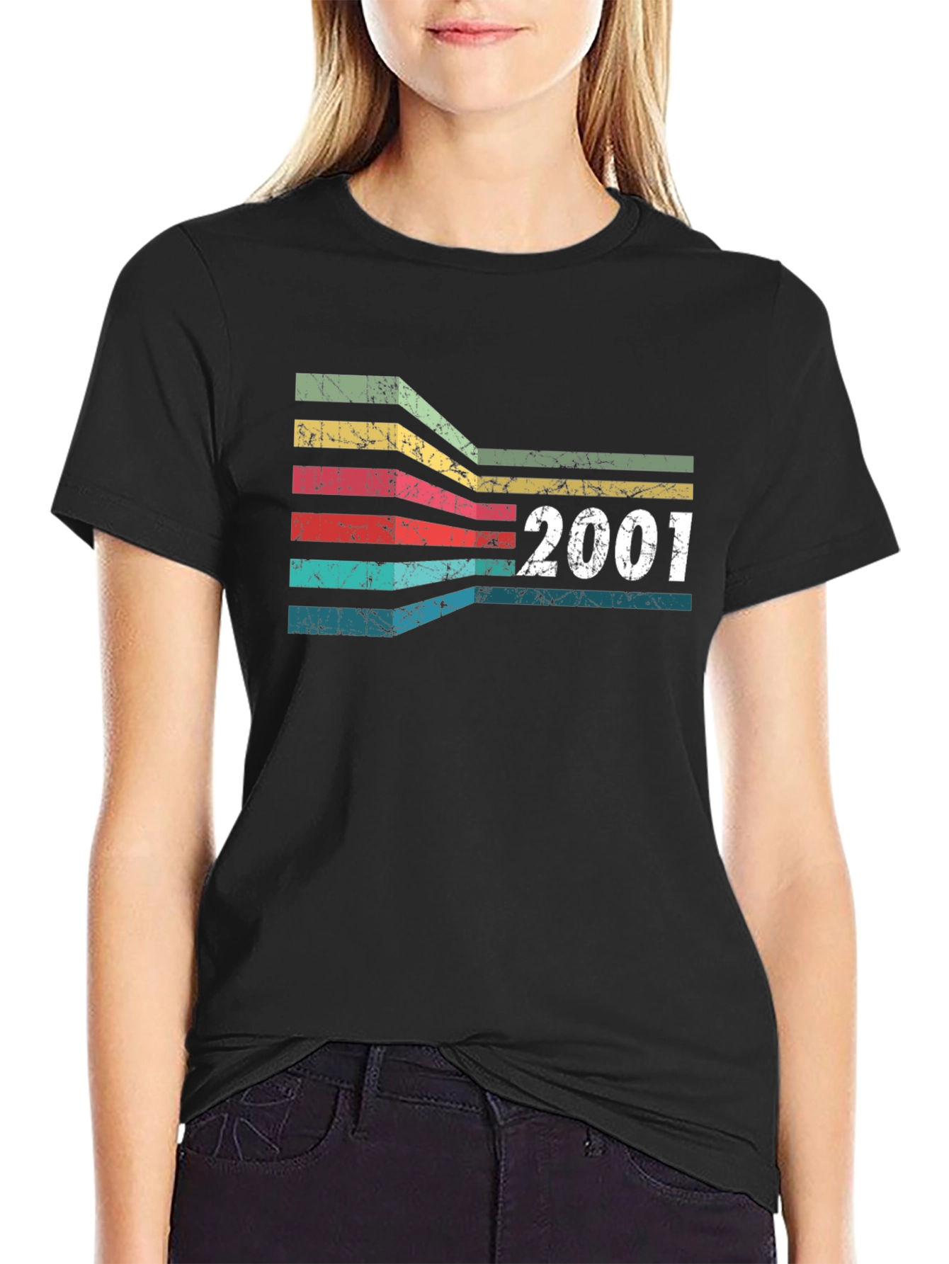 Retro 2001 Birthday T-Shirt - Vintage Stripes
