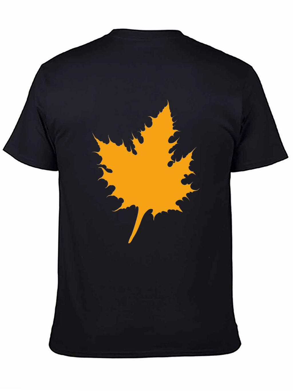 Maple Leaf Graphic Tee - Black Cotton Casual Shirt