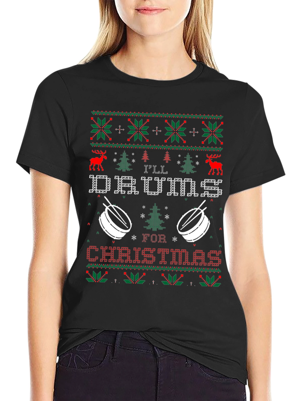 Ill Drum for Christmas Ugly Sweater T-Shirt