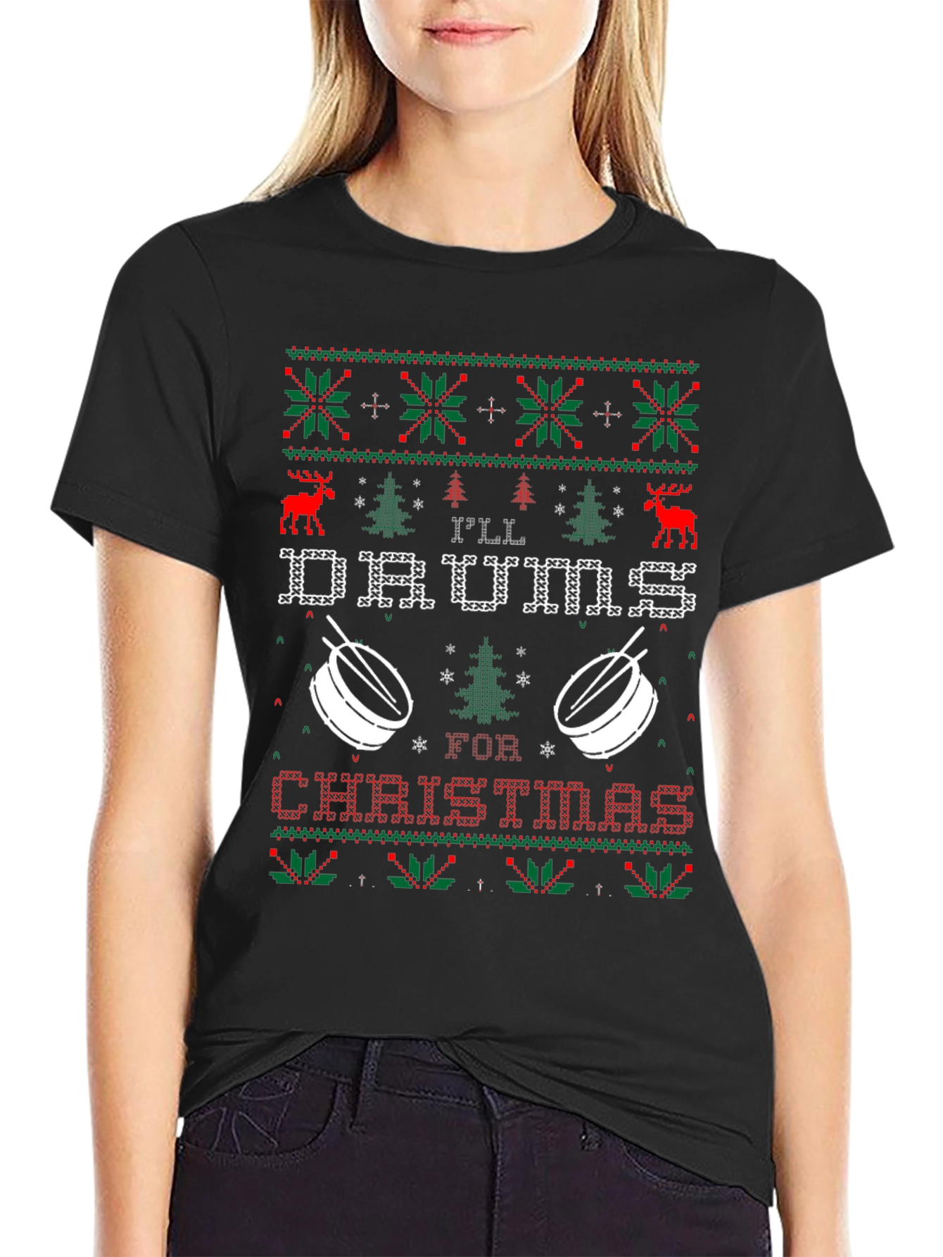 Ill Drum for Christmas Ugly Sweater T-Shirt
