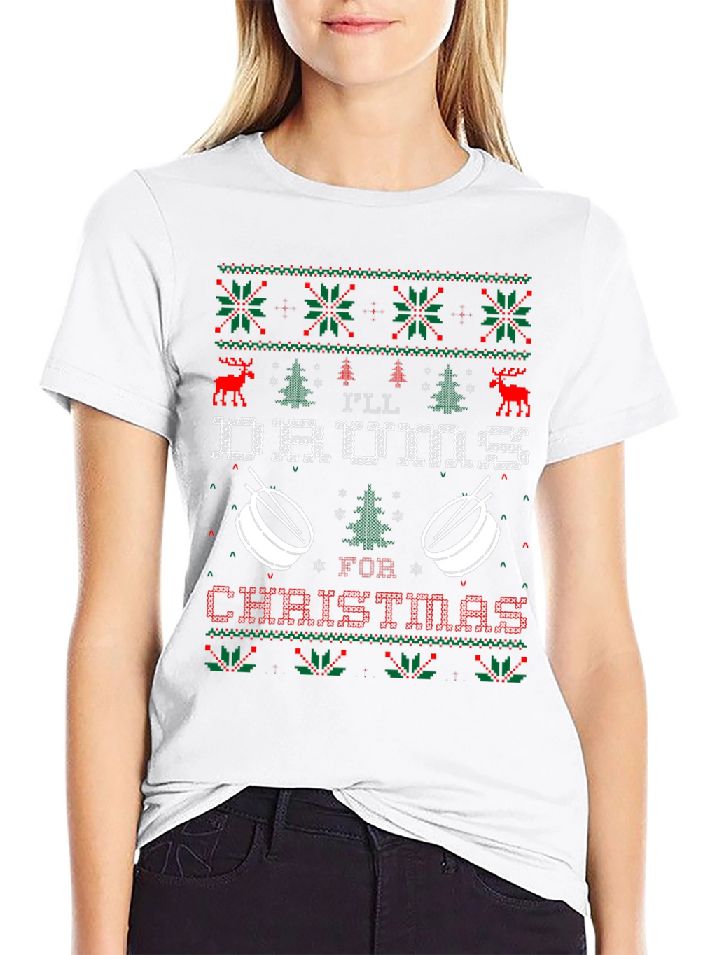 Ill Drum for Christmas Ugly Sweater T-Shirt