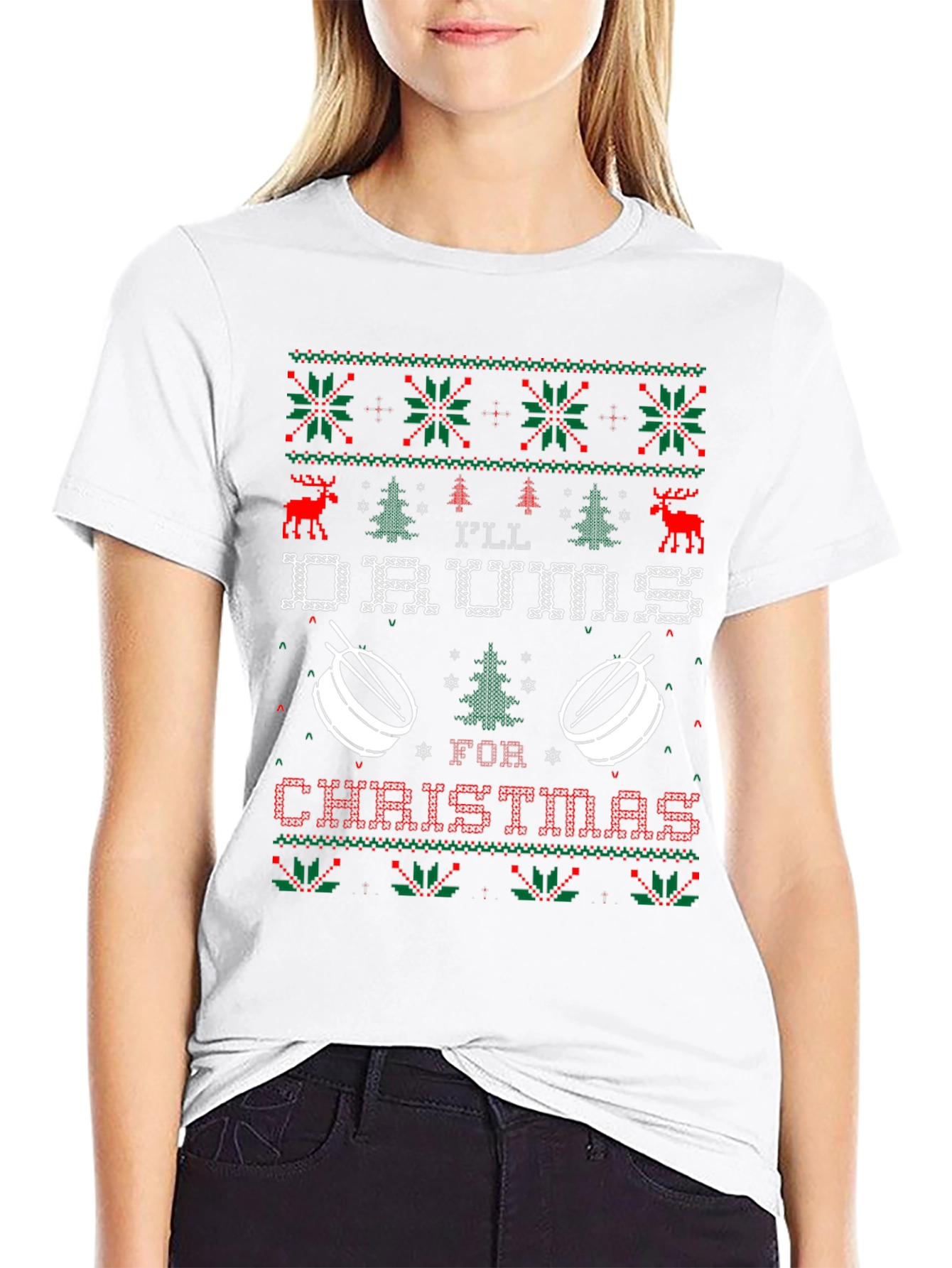 Ill Drum for Christmas Ugly Sweater T-Shirt