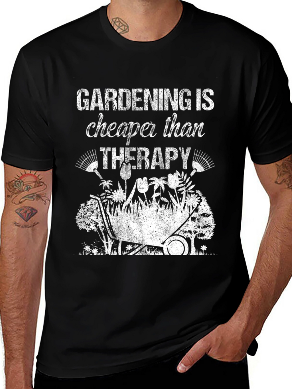 Gardening is Cheaper Than Therapy Graphic Tee