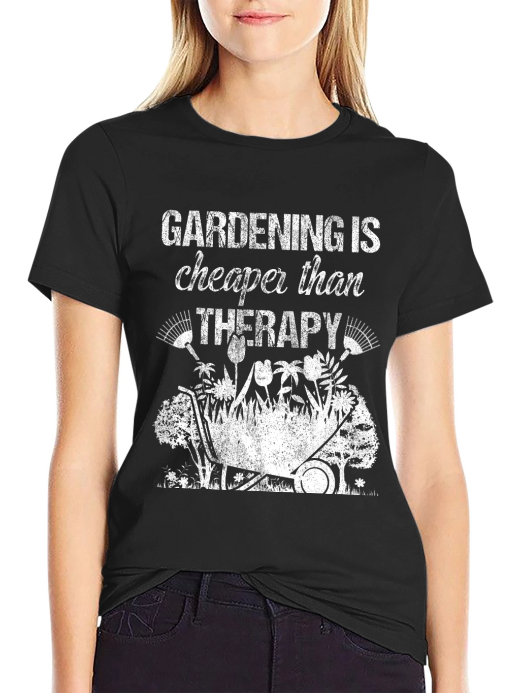 Gardening is Cheaper Than Therapy Graphic Tee