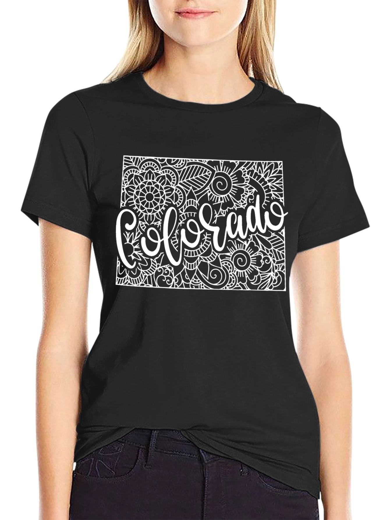 Colorado State Flower Doodle Art T-Shirt