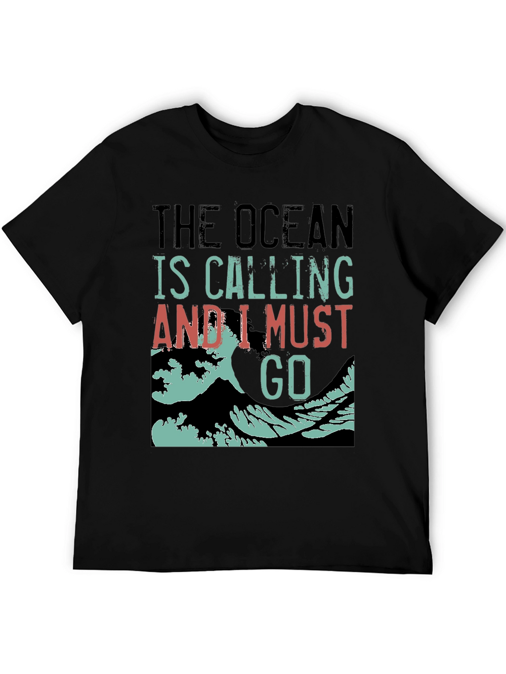 Ocean Calling Black Graphic Tee