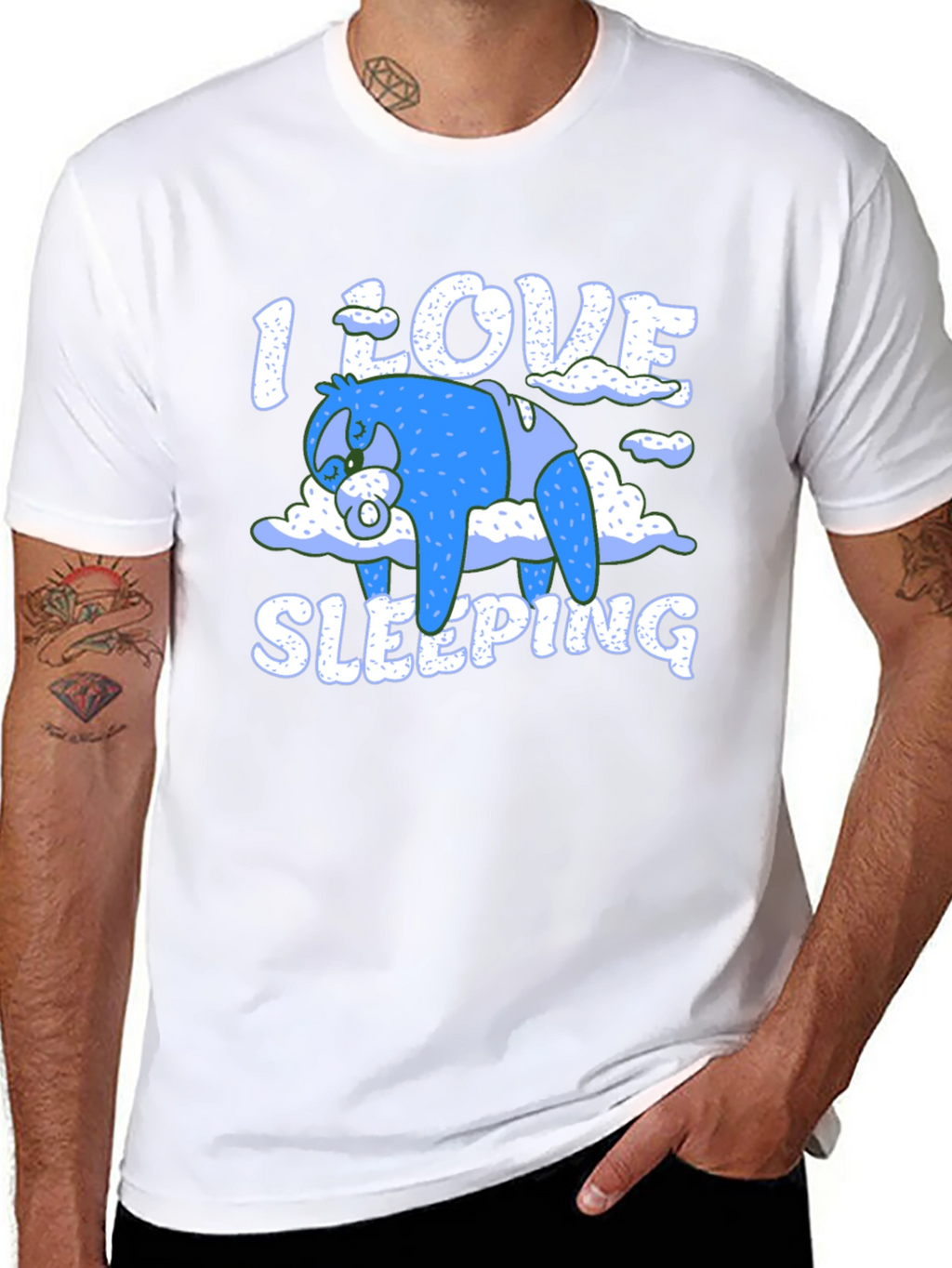 I Love Sleeping Sloth Graphic T-Shirt
