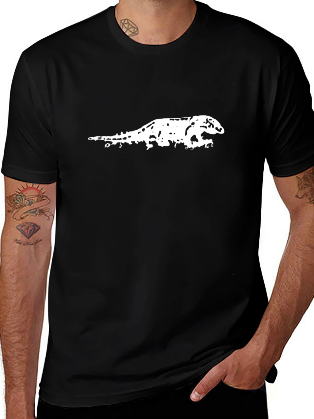 Cool Lizard Graphic Black T-Shirt
