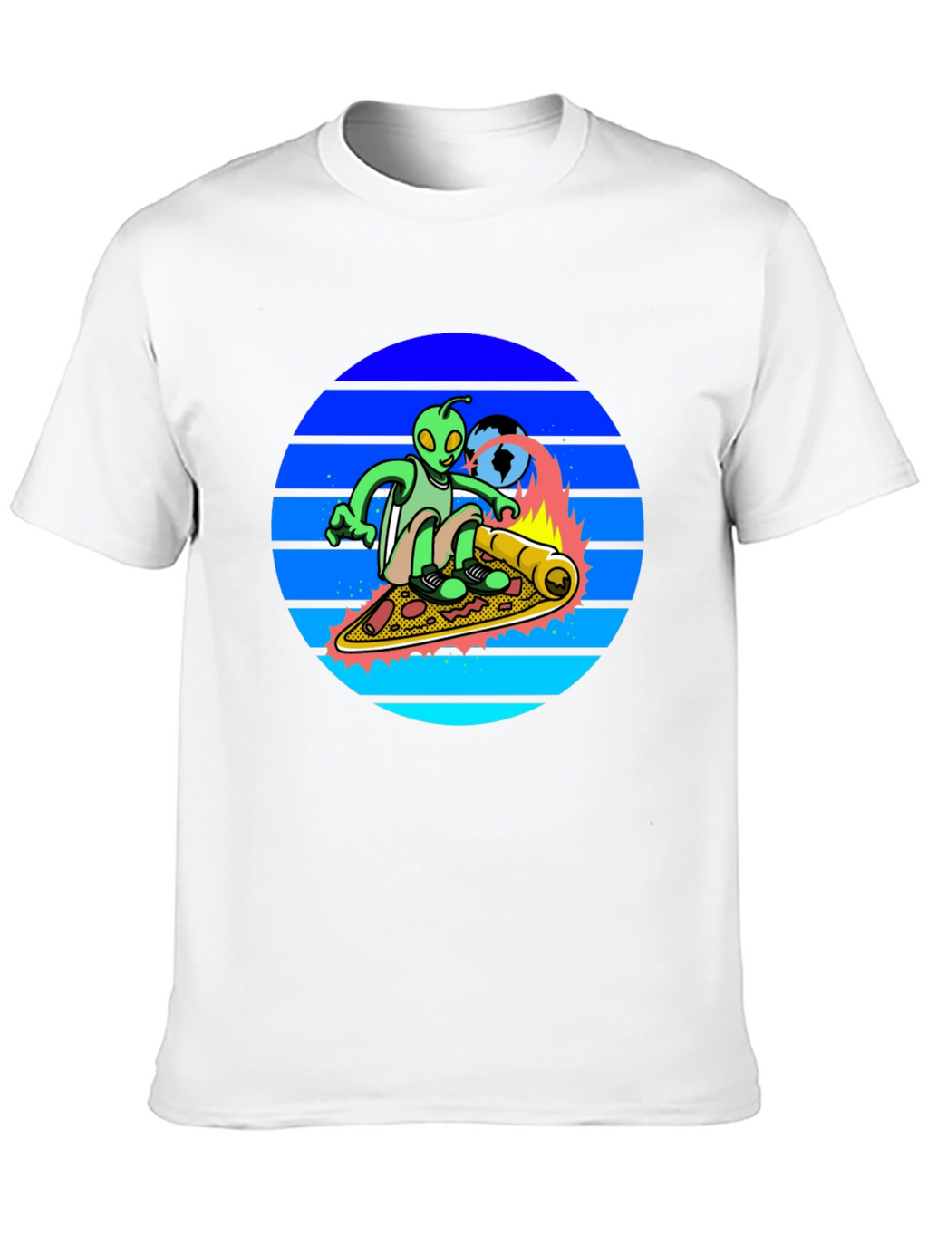Alien Pizza Surfer T-Shirt