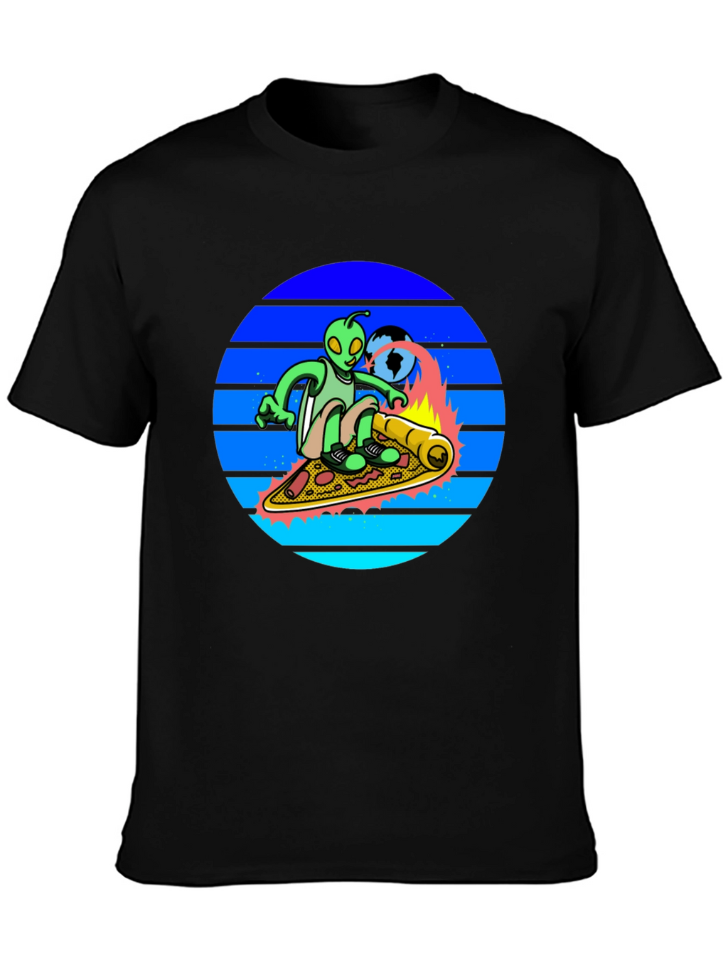 Alien Pizza Surfer T-Shirt