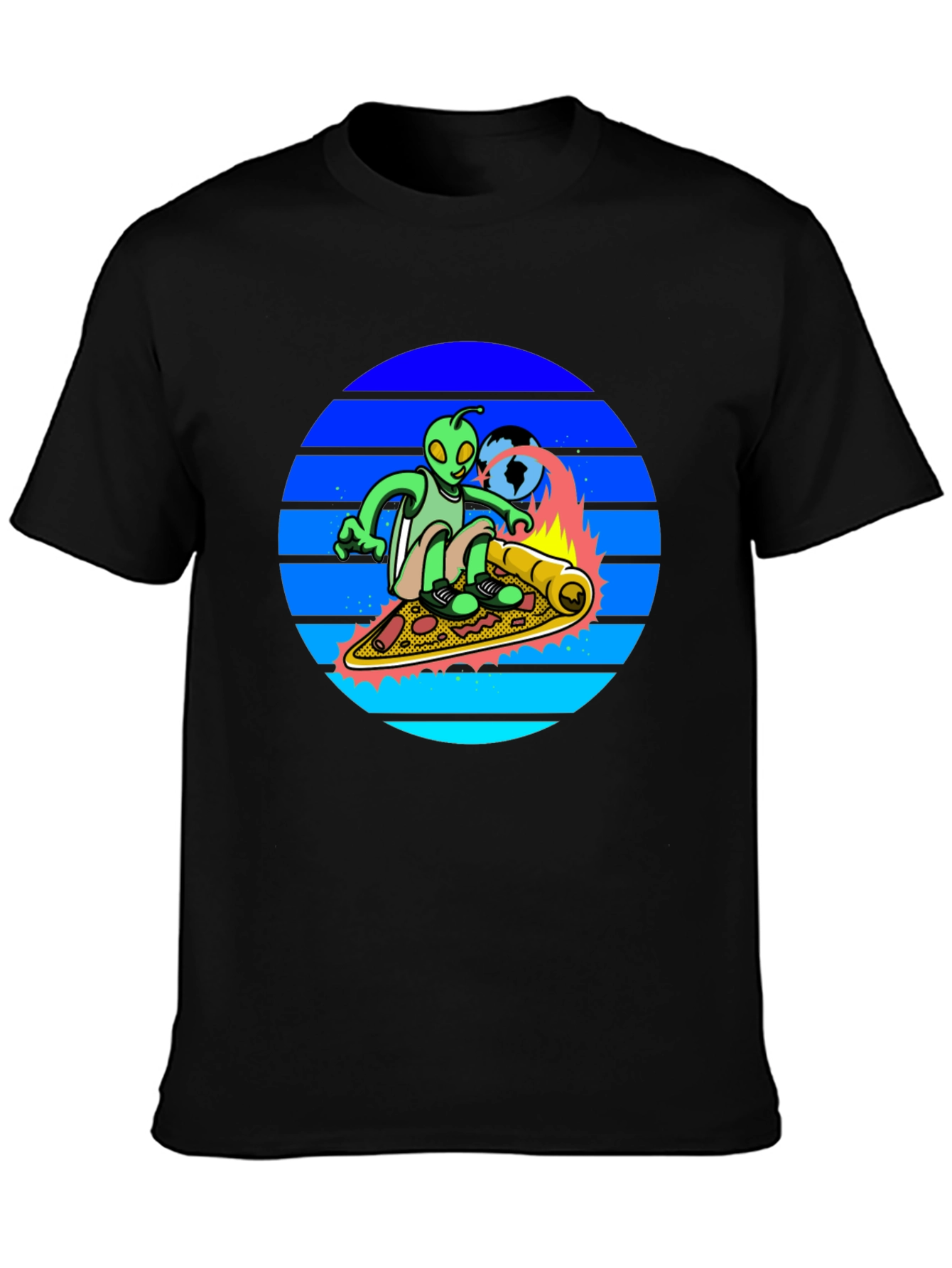 Alien Pizza Surfer T-Shirt