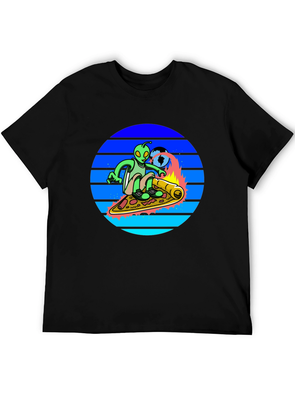 Alien Pizza Surfer T-Shirt